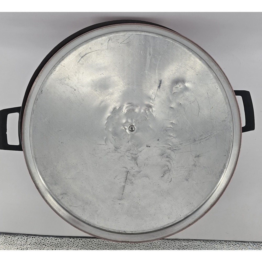 Vtg 70s West Bend Electric Wok Red Made in USA Tested Works 14" w/ Rack, Cord - Picture 5 of 14